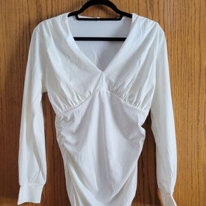 Women's Ivory Fitted Pullover Blouse S NWT